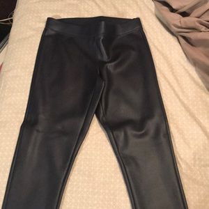 Blue leather leggings from express